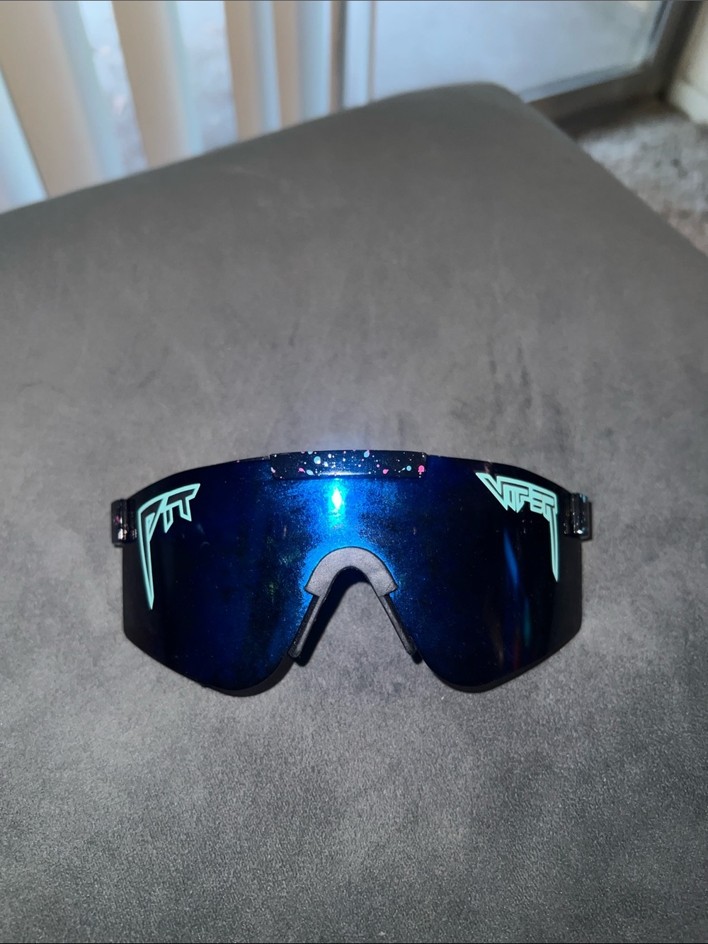 Blue Mirrored pit Viper Shield Lens Sunglasses